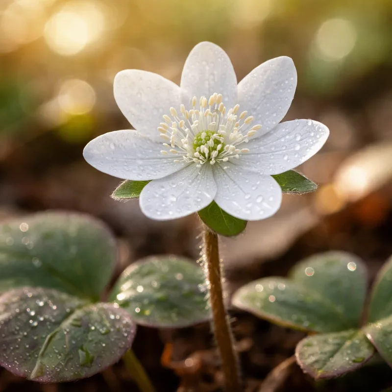 Blå anemone - hvid - billede 1