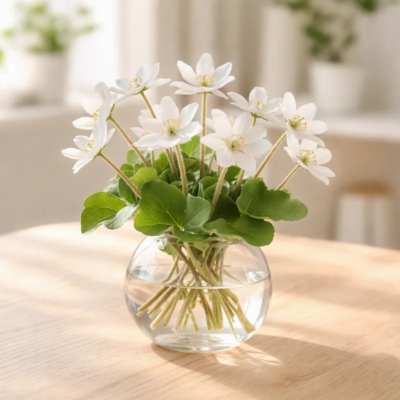 Blå anemone - hvid - billede 2