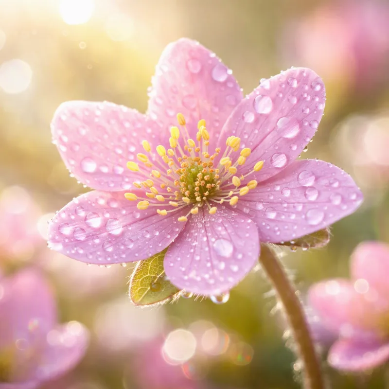 Blå anemone - rosa - billede 1