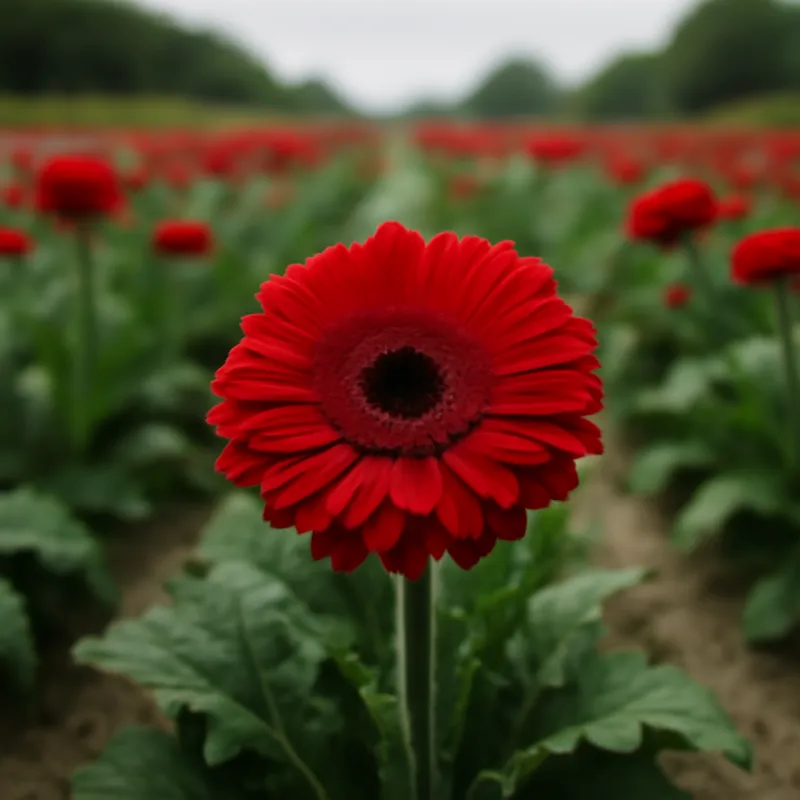 Gerbera – rød – billede 4