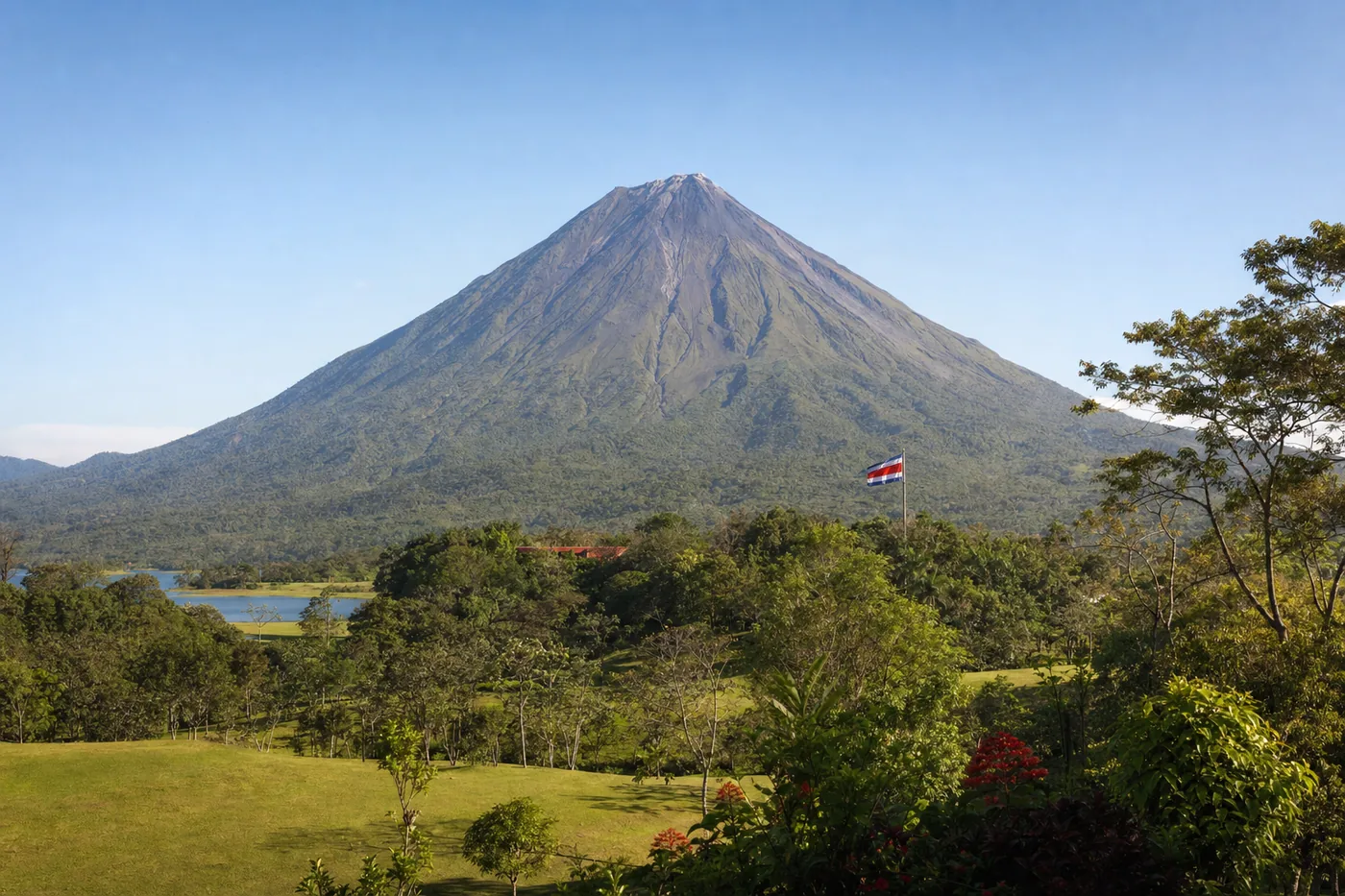 Costa Rica – kendt vartegn med landets flag
