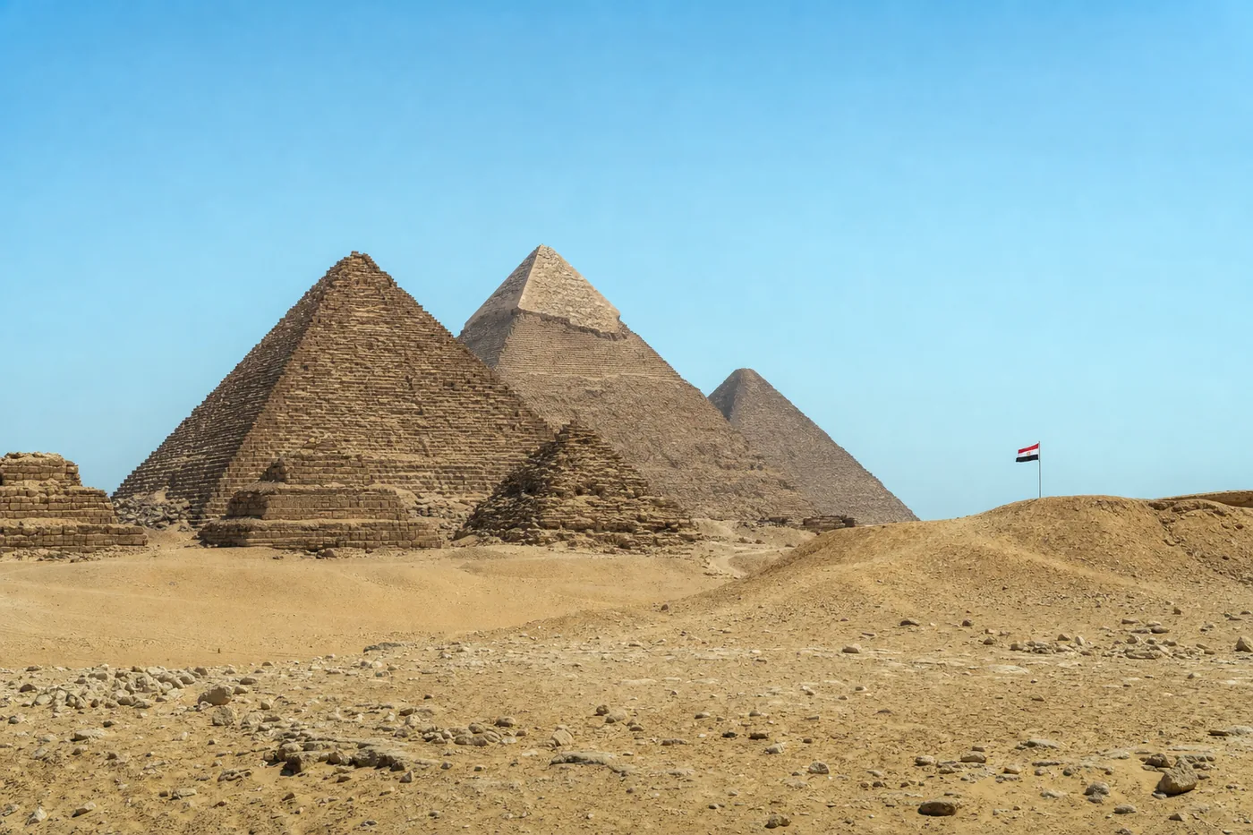 Egypten – kendt vartegn med landets flag