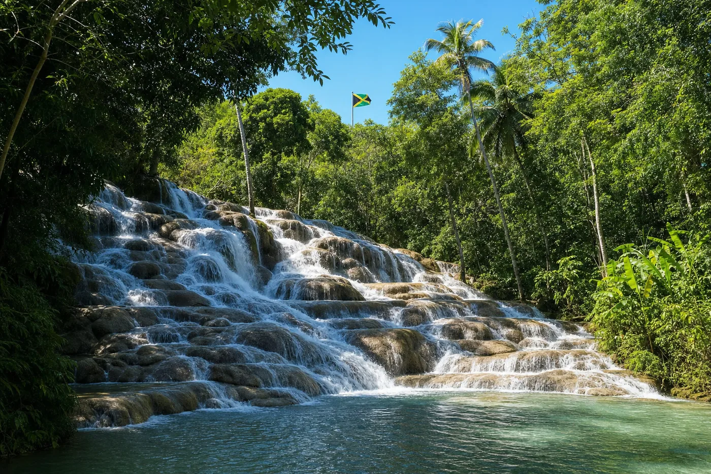 Jamaica – kendt vartegn med landets flag