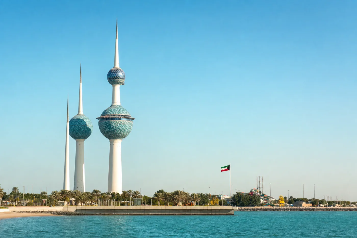 Kuwait – kendt vartegn med landets flag