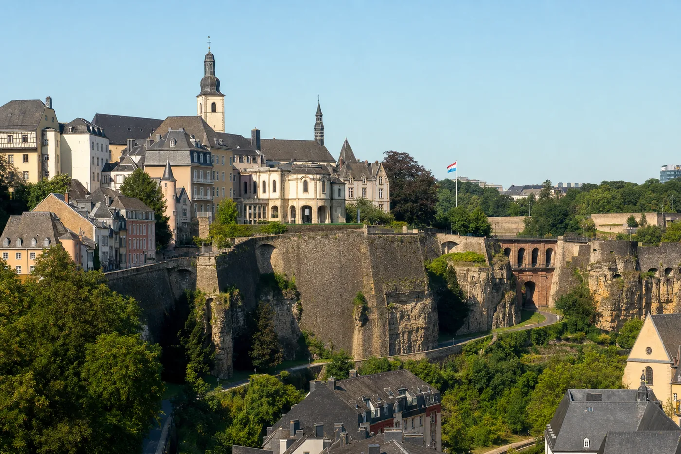 Luxembourg – kendt vartegn med landets flag