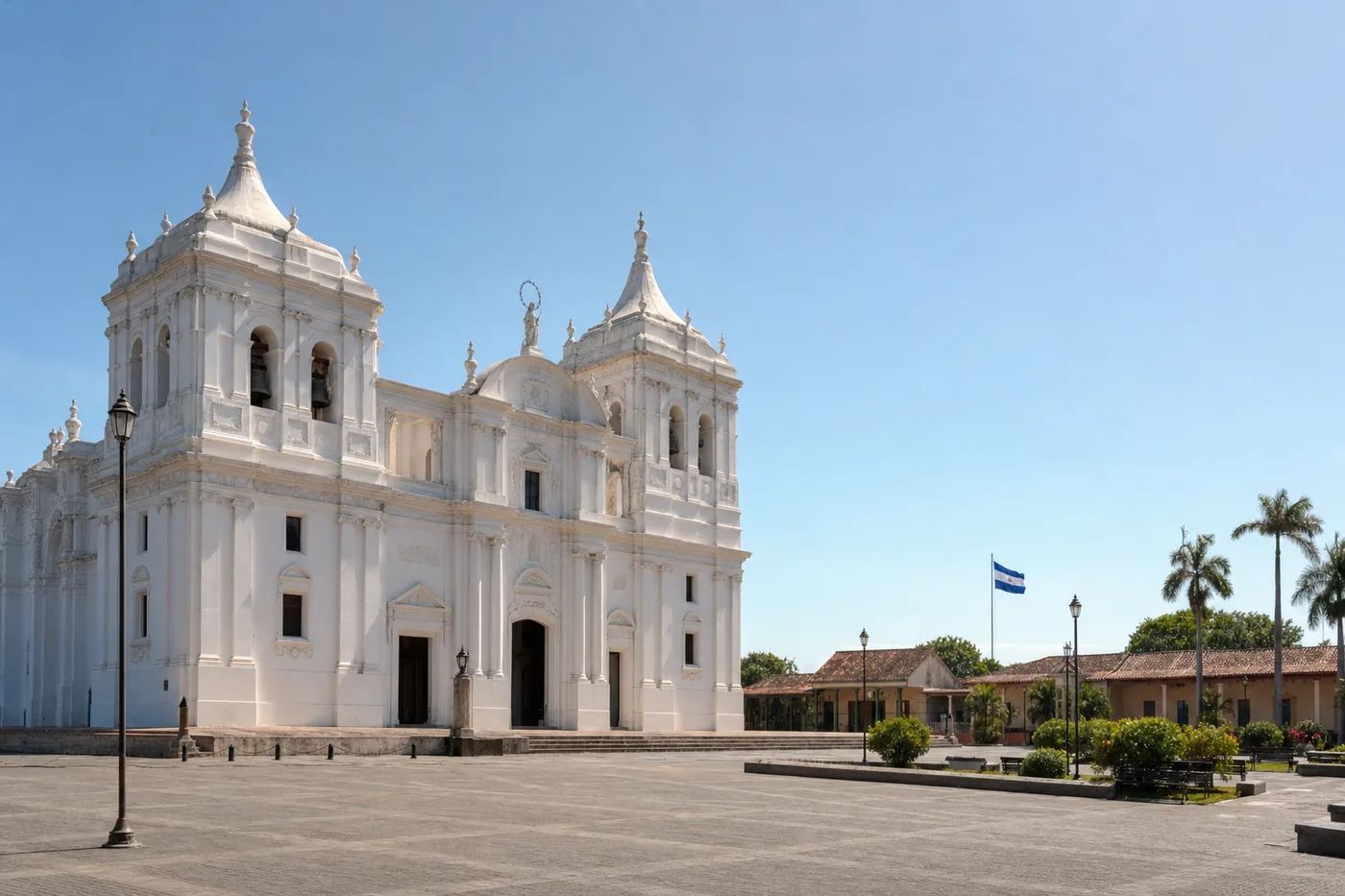 Nicaragua – kendt vartegn med landets flag