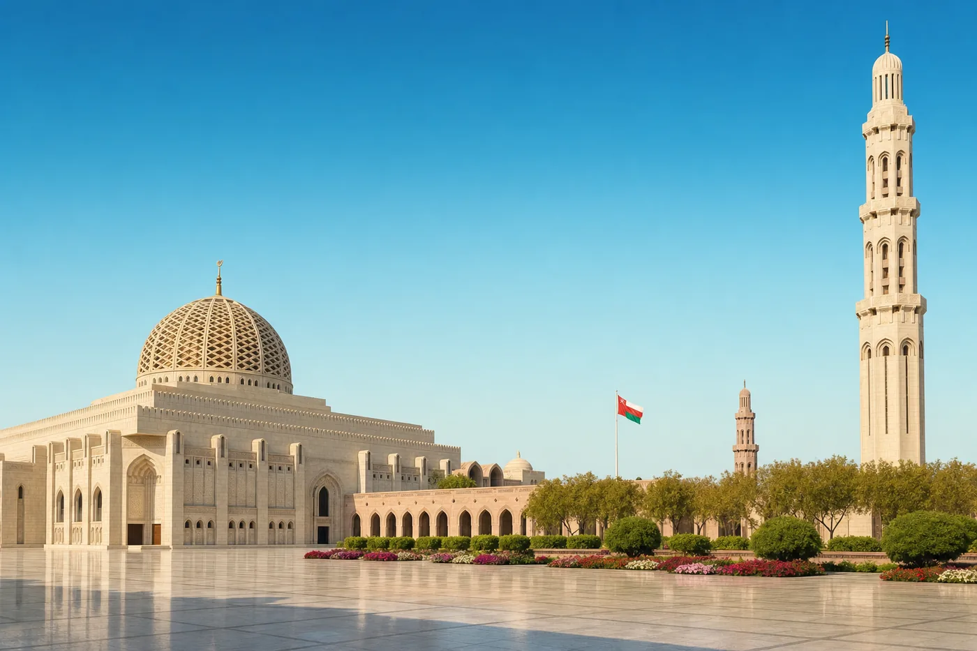 Oman – kendt vartegn med landets flag