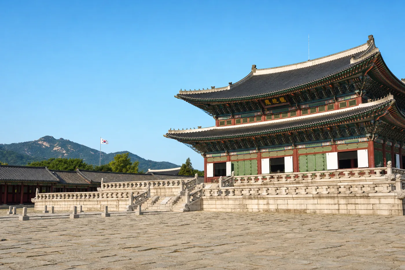 Sydkorea – kendt vartegn med landets flag