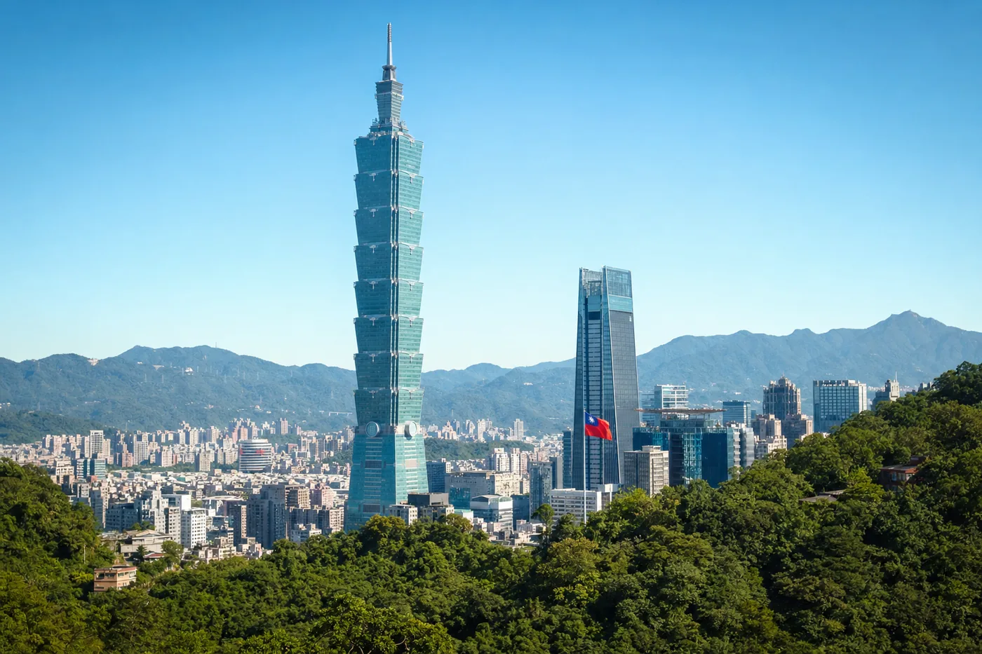 Taiwan – kendt vartegn med landets flag
