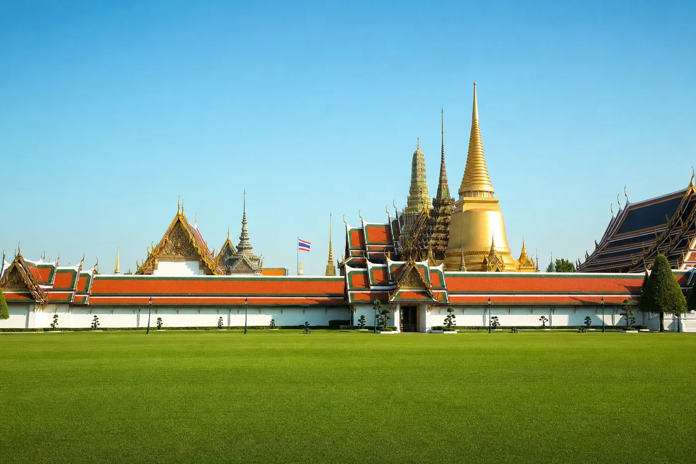 Thailand – kendt vartegn med landets flag